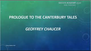 Prologue to the Canterbury Tales by Geoffrey Chaucer pgtrb literature successacademyerode [upl. by Dauf150]