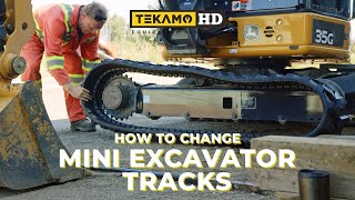 Learn How to Change Your MINI EXCAVATOR Tracks in Minutes [upl. by Laniger]