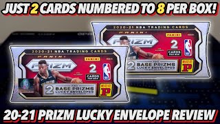 ONLY 2 PRIZM CARDS NUMBERED TO 8 PER BOX🔥  202021 Panini Prizm Basketball Lucky Envelope Review [upl. by Kiryt598]