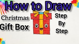 quotWrap Up the Magic  Christmas Gift Box Drawing Tutorialquot Easy Gift Box Drawing Step By Step [upl. by Yniatirb]