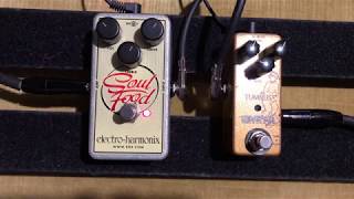 Wampler Tumnus vs ElectroHarmonix Soul Food  Klone Shootout [upl. by Arretal64]