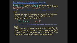 Endogenous vs Exogenous Variables [upl. by Ermine]