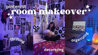 AESTHETIC ROOM MAKEOVER thrifting furniture decorating amp organizing pinterestinspired [upl. by Siladnerb]