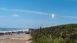 Playalinda Beach Falcon 9 launch from LC39A on July 24 2022 938am [upl. by Nahgaem]