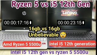 AMD Ryzen 5 5600u vs Intel i5 12th gen  core i5 12th gen 1235 vs ryzen 5 5500u  booting Speed Test [upl. by Eatnwahs99]