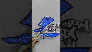 Cute paper Shark Craft idea for kids Easiest Paper Craft video Step by step viralshort shortsfeed [upl. by Aerdnuahs]