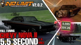 Chevy Nova II Procharger Tuning 55 Second 14 Mile Full system No Limit 2 V202 [upl. by Coletta986]