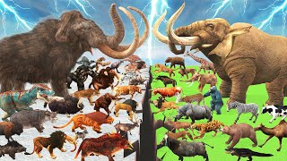 Prehistoric Animals Epic Battle Ice Age Animals vs Real Life Mammals Animal Revolt Battle Simulator [upl. by Bruce]