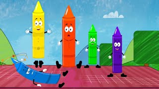 Five Little Crayons Jumping On The Bed  More Kids Learning Videos By Crayons Nursery Rhymes [upl. by Katha]