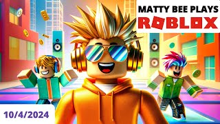 MattyBee PLAYING ROBLOX WITH VIEWERS VOD  1042024 [upl. by Wilonah395]