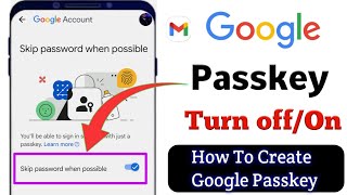 How To Remove Passkey From Google Accountgoogle passkey kaise band kare [upl. by As567]