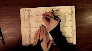 Plan With Me  March Bullet Journal Setup 🏰 ASMR Soft Spoken [upl. by Kress]