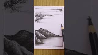 ⚡ Charcoal pencil sketch scenery drawing  Sketch with charcoal pencil  Charcoal drawing [upl. by Ahsilra]