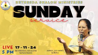 Sunday Hindi Service  PST Jayamma Korna  Bethesda Shalom Ministries  live  sundayservice [upl. by Inkster352]