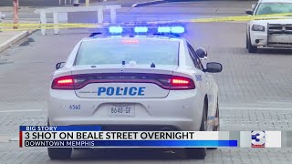 Overnight triple shooting on Beale Street leaves 1 critical 2 in noncritical condition [upl. by Assennav]