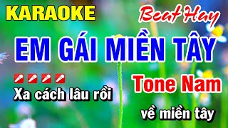 Karaoke Em Gái Miền Tây Am Beat Hay Nhạc Sống Tone Nam  Hoài Phong Organ [upl. by Aran774]