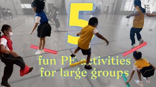 5 fun PE activities for large groups  pegames  physedgames  physicaleducationgames [upl. by Nordek]