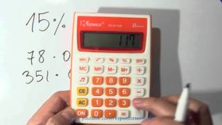 Cómo calcular el 15 por ciento  Sacar Porcentajes de un número o cantidad [upl. by Ailee323]