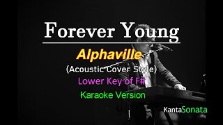 Forever Young  AlphavilleLower Key F Acoustic Cover Karaoke [upl. by Nytsirc29]