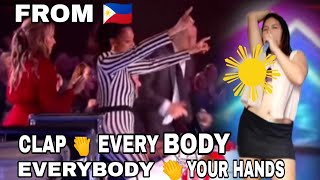 Filipino Singer Pina Indak Ang Mga Hurado  Simon Cowell Laki ng Ngiti SHUP UP AND DANCE AMERICAN [upl. by Altis]