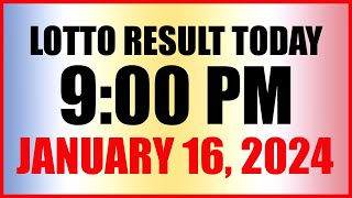 Lotto Result Today 9pm Draw January 16 2024 Swertres Ez2 Pcso [upl. by Aihsi]