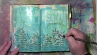 Splattering Color Bloom Spray Ink in an art journal page [upl. by Ashien]