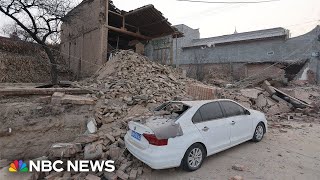 Rescue efforts underway in China after earthquake kills dozens [upl. by Adnoral949]