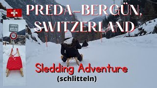 Sledding Adventure in BergünSwitzerlandRodelnSchlitteln PredaBergün [upl. by Erodeht]