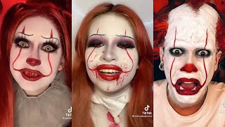 Pennywise makeup  Tiktok halloween compilation [upl. by Noved98]