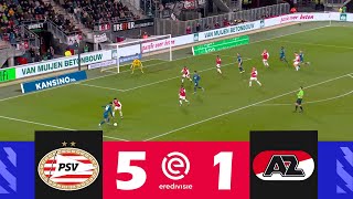 PSV Eindhoven vs AZ Alkmaar 51  Eredivisie 202324  Match Highlights [upl. by Rheingold]