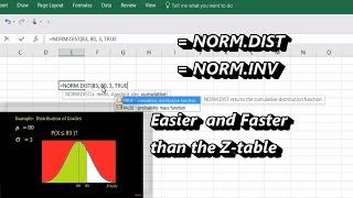 How to Use Excels Normal Distribution Function NORMDIST and NORMINV [upl. by Drusy262]