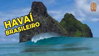 96 Melhores condições para surfar em Fernando de Noronha praia da Cacimba do Padre [upl. by Eniksre]