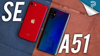 Apple iPhone SE vs Samsung Galaxy A51  BEST 399 phone [upl. by Blondell283]