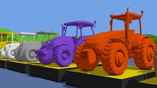 Learn Colors with Tractor amp Cartoon Animation for Kids and babies  Kolory TRAKTORY dla dzieci [upl. by Mychael949]