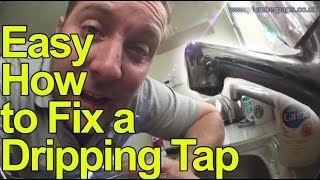 EASY HOW TO FIX A DRIPPING TAP  WASHER CHANGE  Plumbing Tips [upl. by Ainslee]