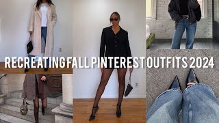 RECREATING FALL PINTEREST OUTFITS 2024  TRY ON [upl. by Averell]