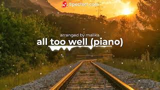 taylor swift  all too well  piano coverkaraoke [upl. by Attenna947]