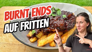 Pork Belly Burnt Ends Fries  Schweinebauchpralinen auf Pommes Frites [upl. by Samy633]