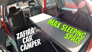 Maximum Space for Sleeping in Vauxhall Zafira for Car Camping [upl. by Maclay]