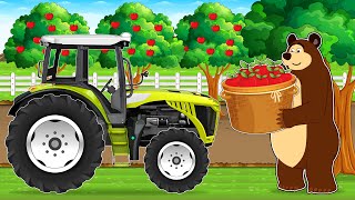 FarmWorks  Tractor Digs a Hole to Plant Red Apples and Delivers to the Nearby Market  Vehicles [upl. by Purcell821]