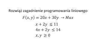 Programowanie liniowe cz 1 Rozwiąż zagadnienie programowania liniowego [upl. by Bathsheb]