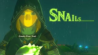 Farming Sneaky River Snails amp Hearty Blueshell Snails in BotW [upl. by Nnairol]