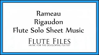 Rameau  Rigaudon  Flute Solo [upl. by Yarezed]