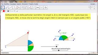 Geogebra e somma angoli interni di un triangolo [upl. by Akinam]