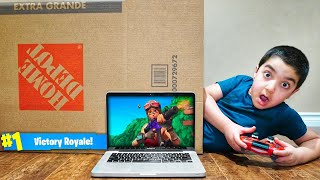 I Mailed My Little Brother In A Cardboard Box amp He Played Fortnite While Getting Mailed [upl. by Bathsheb185]