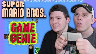 Super Mario Bros on NES with Game Genie Codes [upl. by Mailliw696]