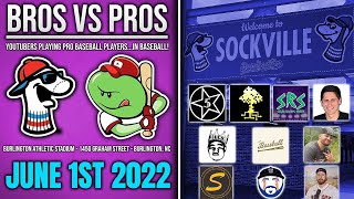 BROS VS PROS  YouTubers vs ACTUAL Baseball Players IN BASEBALL [upl. by Annekim126]