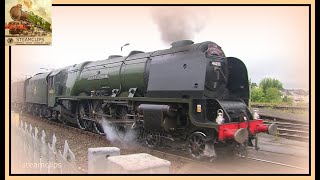 46233 Duchess of Sutherland Struggles to leave Soggy Devon The Cathedrals Express 3rd Sept 2016 [upl. by Nauqat]