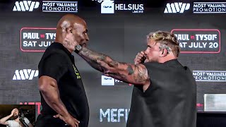 Jake Paul tries to intimidate Mike Tyson [upl. by Zetrok]