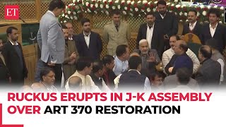 Ruckus erupts in JK assembly over resolution on Article 370 restoration [upl. by Sennahoj145]